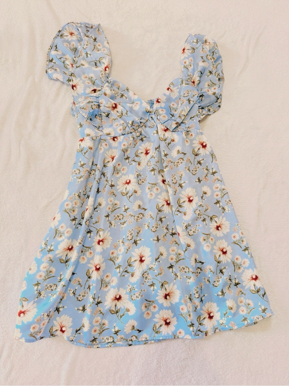 Inspired Hearts Light Blue Floral Mini Dress
